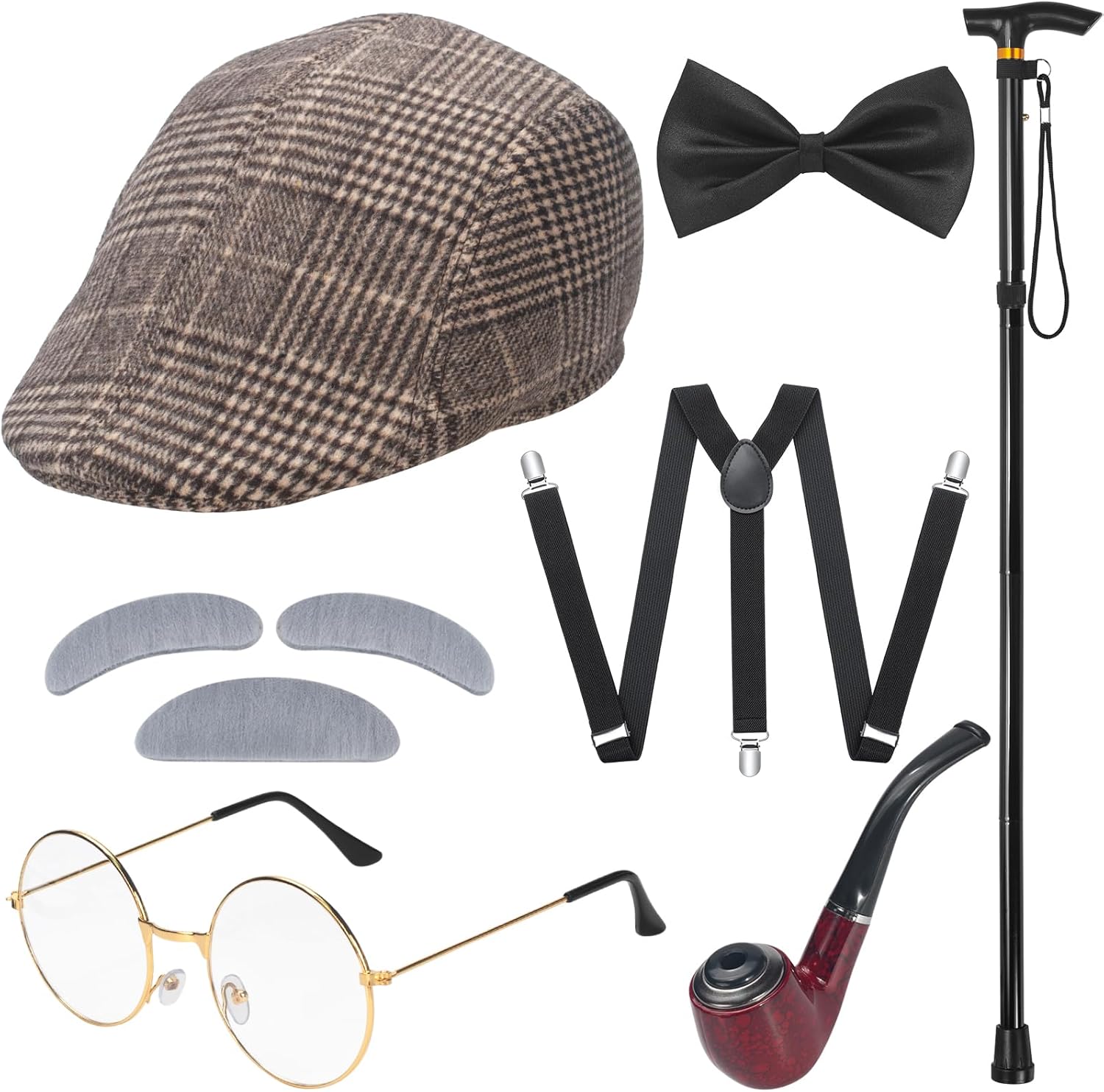 Men'S Accessories In The 1920S - 100日間学校生活コスチューム、老人コスチューム、おじいちゃんアクセサリー、ベレー帽、1920年代メンズギャツビーギャングスターコスチューム