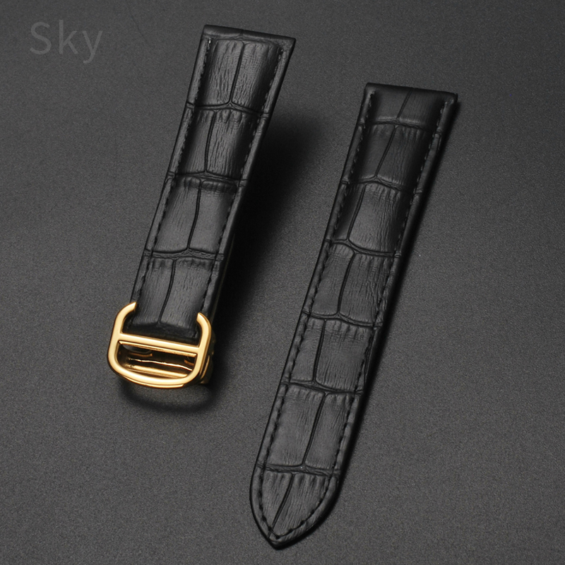 Men'S Accessories London - 男性と女性のための本革の時計バンド,抗アレルギー,防汗,柔軟なアクセサリー,タンク内,ロンゴールデンンキー,16mm, 18mm, 20mm, 22mm