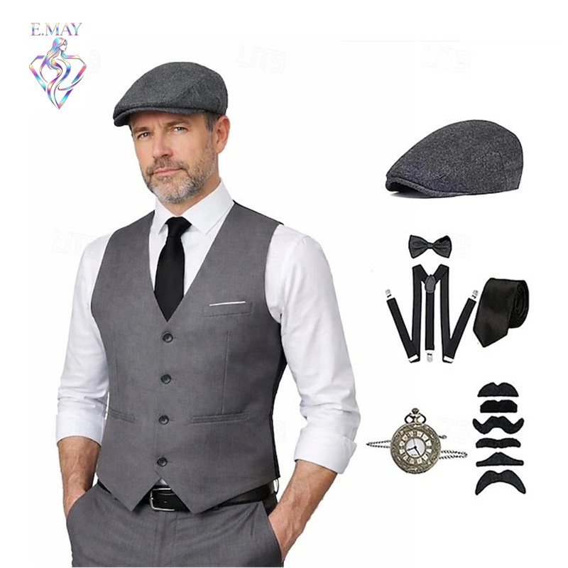 Men'S Accessories In The 1920S - プラスサイズ メンズ 1920年代 ローリング・ギャツビー ギャングスターベストコスチュームセット ヴィンテージ