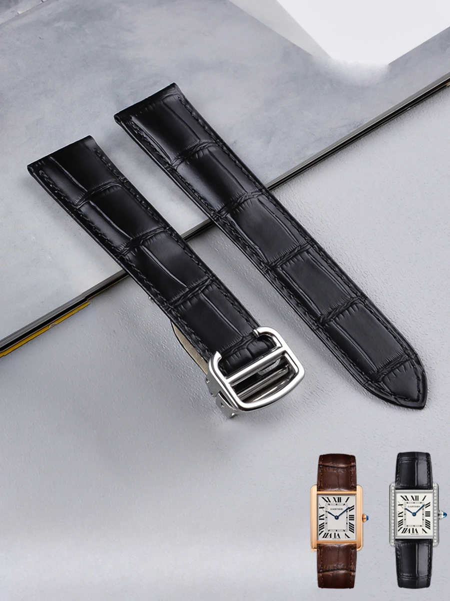 Men'S Accessories London - 男性と女性のための竹の結び目パターンのレザーウォッチストラップ、cartierのアクセサリー、黒、茶色、タンクはNlongdon solo ire cla、17mm、18mm、20mm、22mm