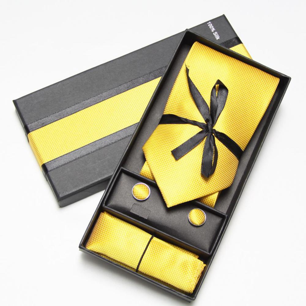 ソリッドネクタイセットボックス カフスボタン ハンカチ メン - Neck Tie Set Box のレビューと価格
