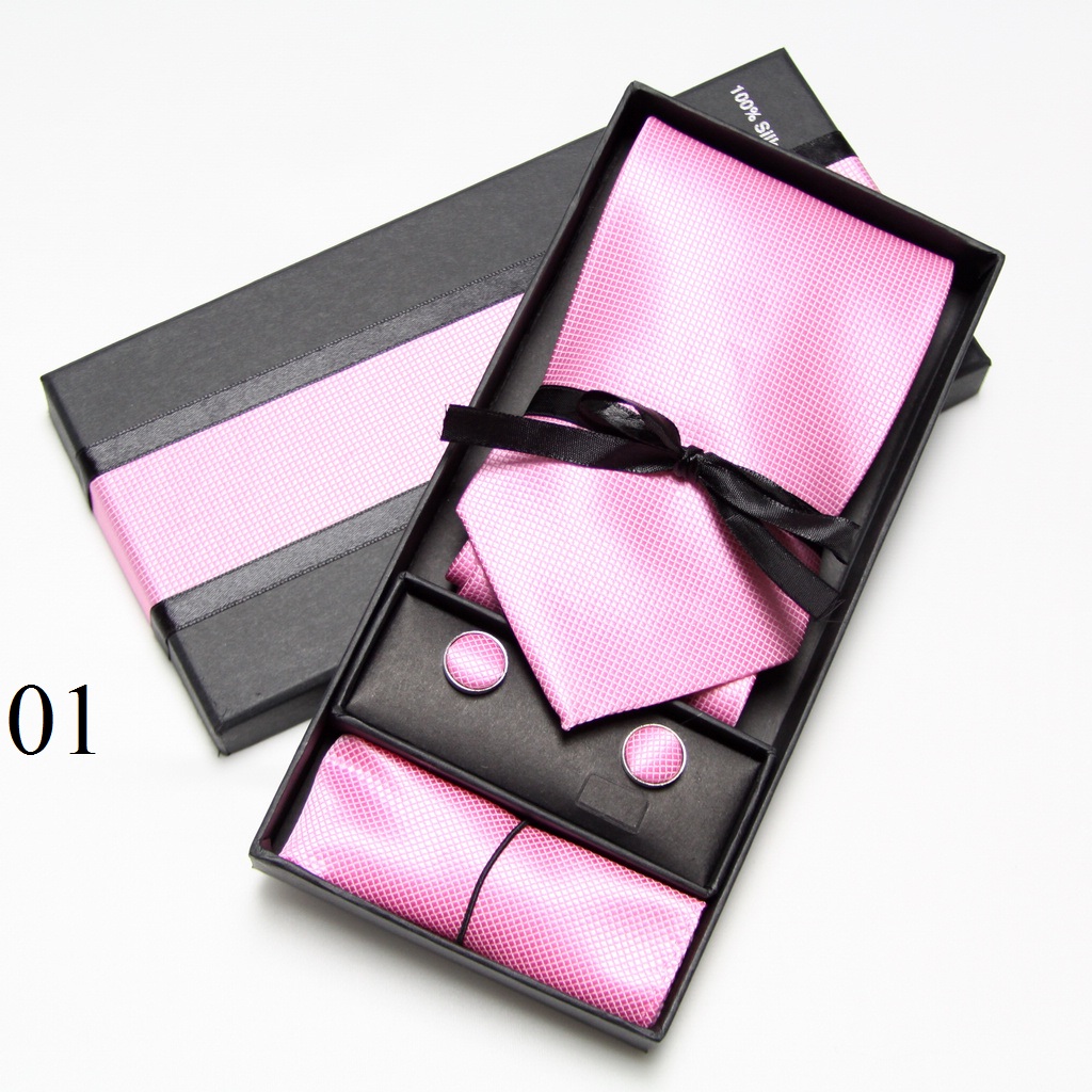 ソリッドネクタイセットボックス カフスボタン ハンカチ メン - Neck Tie Set Box のレビューと価格