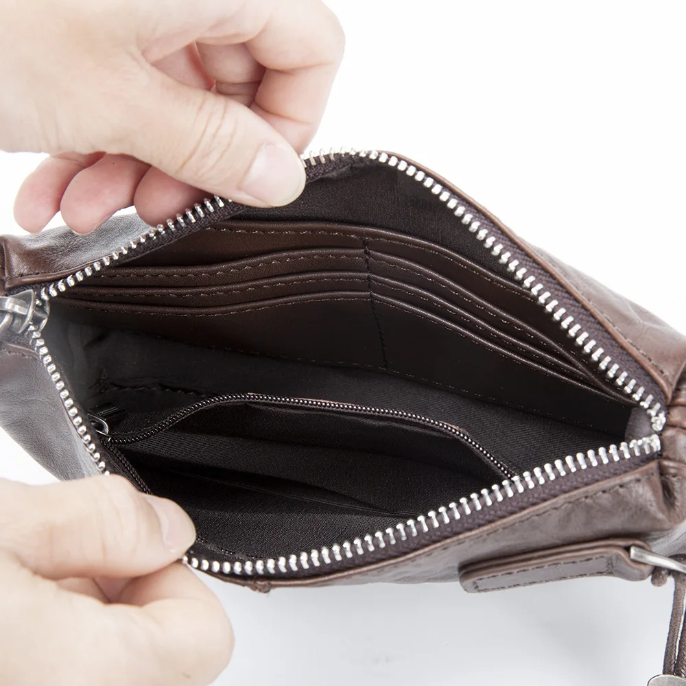 メンズ牛革クラッチ財布バッグメンズビジネスクラッチ財布電話ポ - Travel Organizer Men のレビューと価格