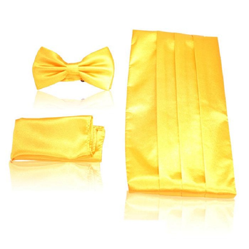 メンズソリッドボウタイネクタイセット、カマーバンド、ハンカチ - Neck Tie Set Box のレビューと価格