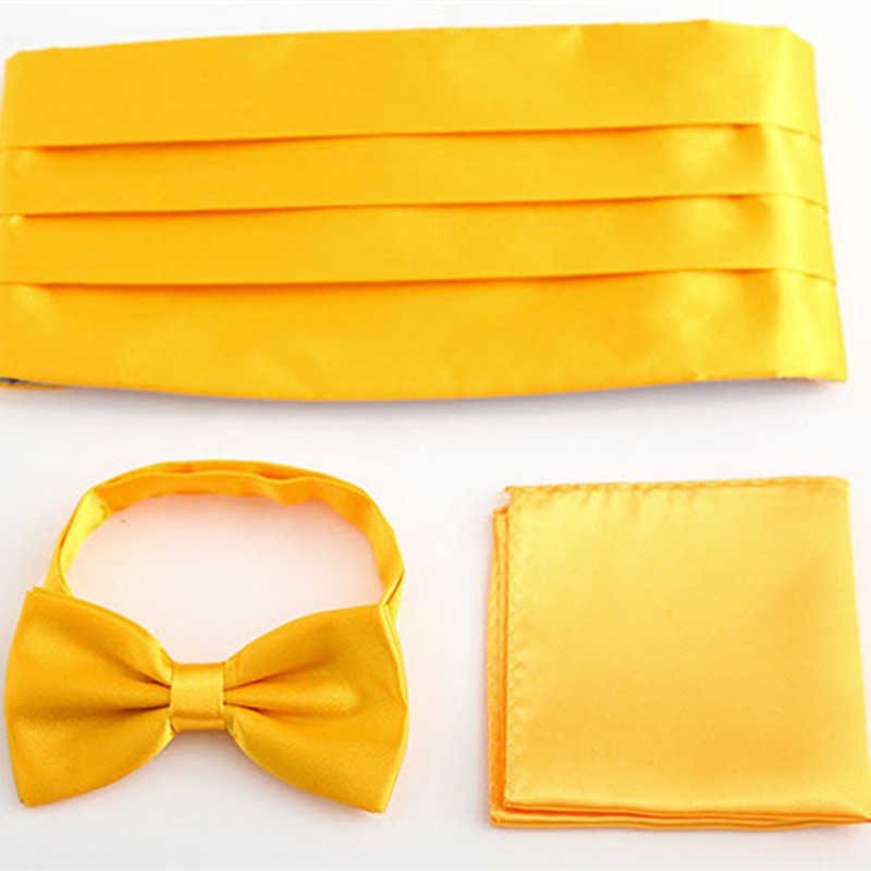 メンズソリッドボウタイネクタイセット、カマーバンド、ハンカチ - Neck Tie Set Box のレビューと価格