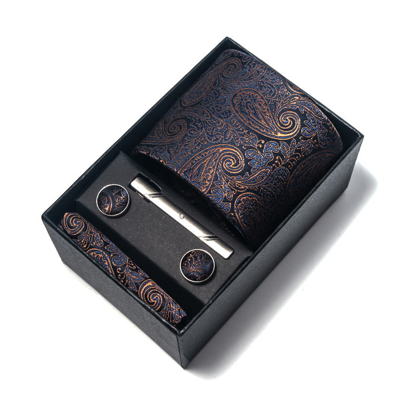 男性用カフスボタンとハンカチのセット,青い花柄のウェディング - Neck Tie Set Box のレビューと価格