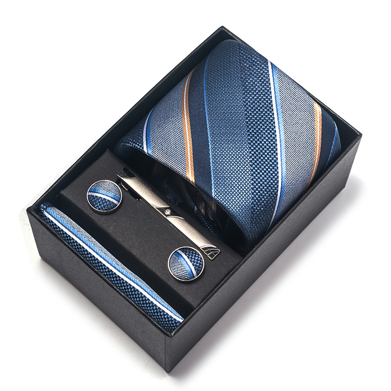 男性用カフスボタンとハンカチのセット,青い花柄のウェディング - Neck Tie Set Box のレビューと価格