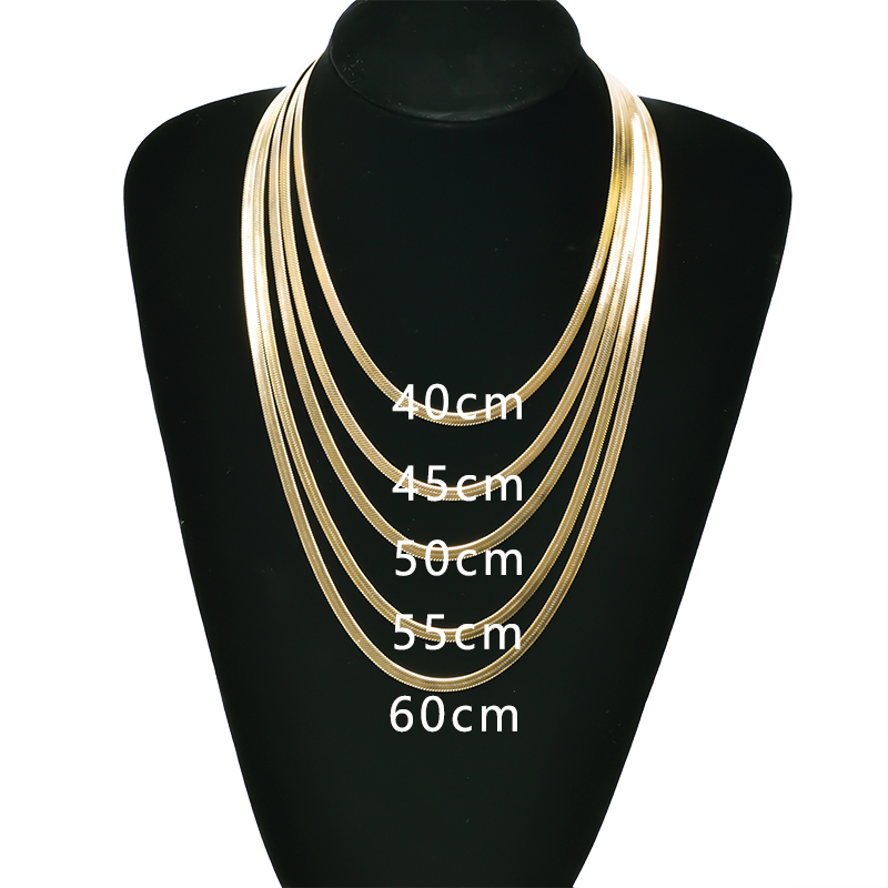 ステンレス鋼のネックレス女性男性アクセサリーフラットチェーン - Men Accessories Neck Chain のレビューと価格