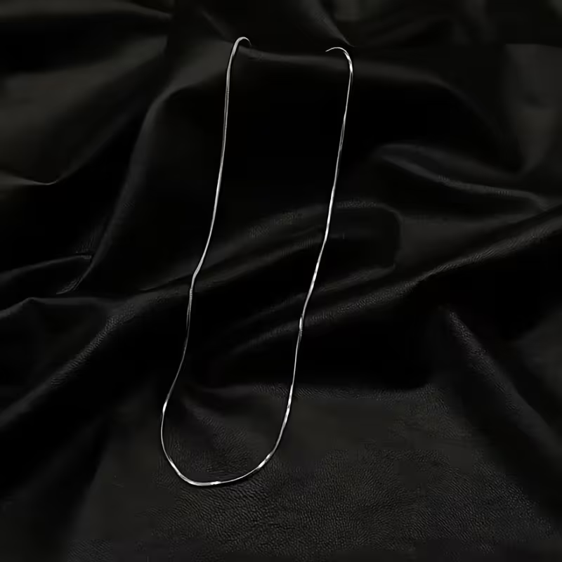 クラシックなミニマリストデザインの1mm薄型ラウンドスネーク - Men Accessories Neck Chain のレビューと価格