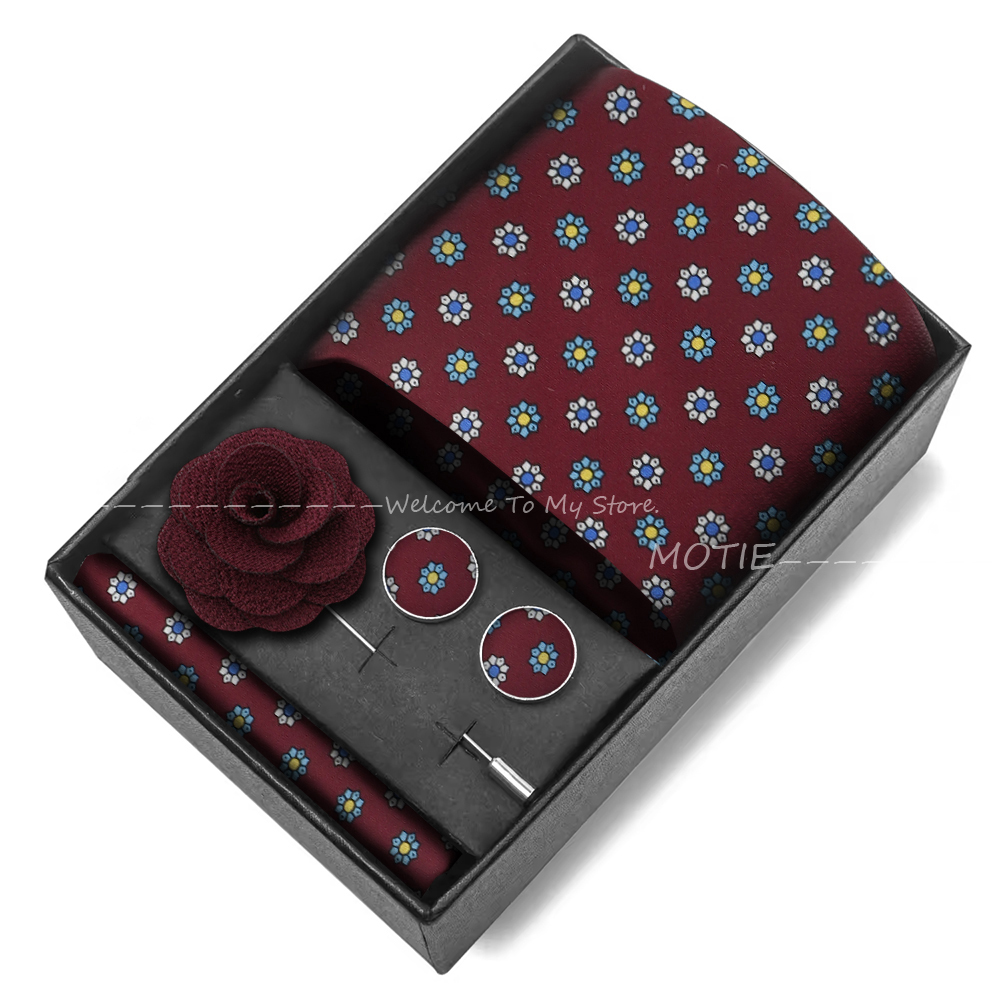 メンズネクタイセット、ボックス入り、斬新な赤いソフトポリエス - Neck Tie Set Box のレビューと価格
