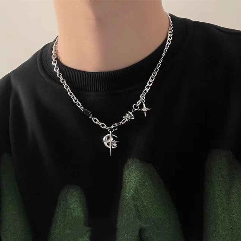 男性と女性のためのゴシックンパンクネックレス,クロスペンダン - Men Accessories Neck Chain のレビューと価格