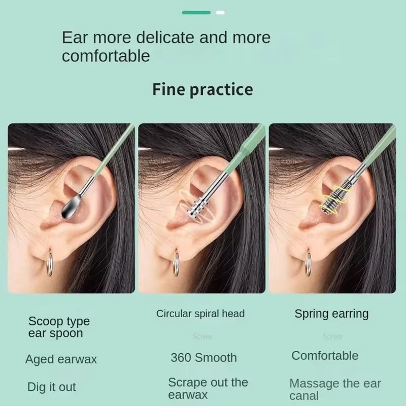 6点セット耳垢除去キット、耳掃除用アクセサリーツール、ステン - Men'S Accessories Types のレビューと価格