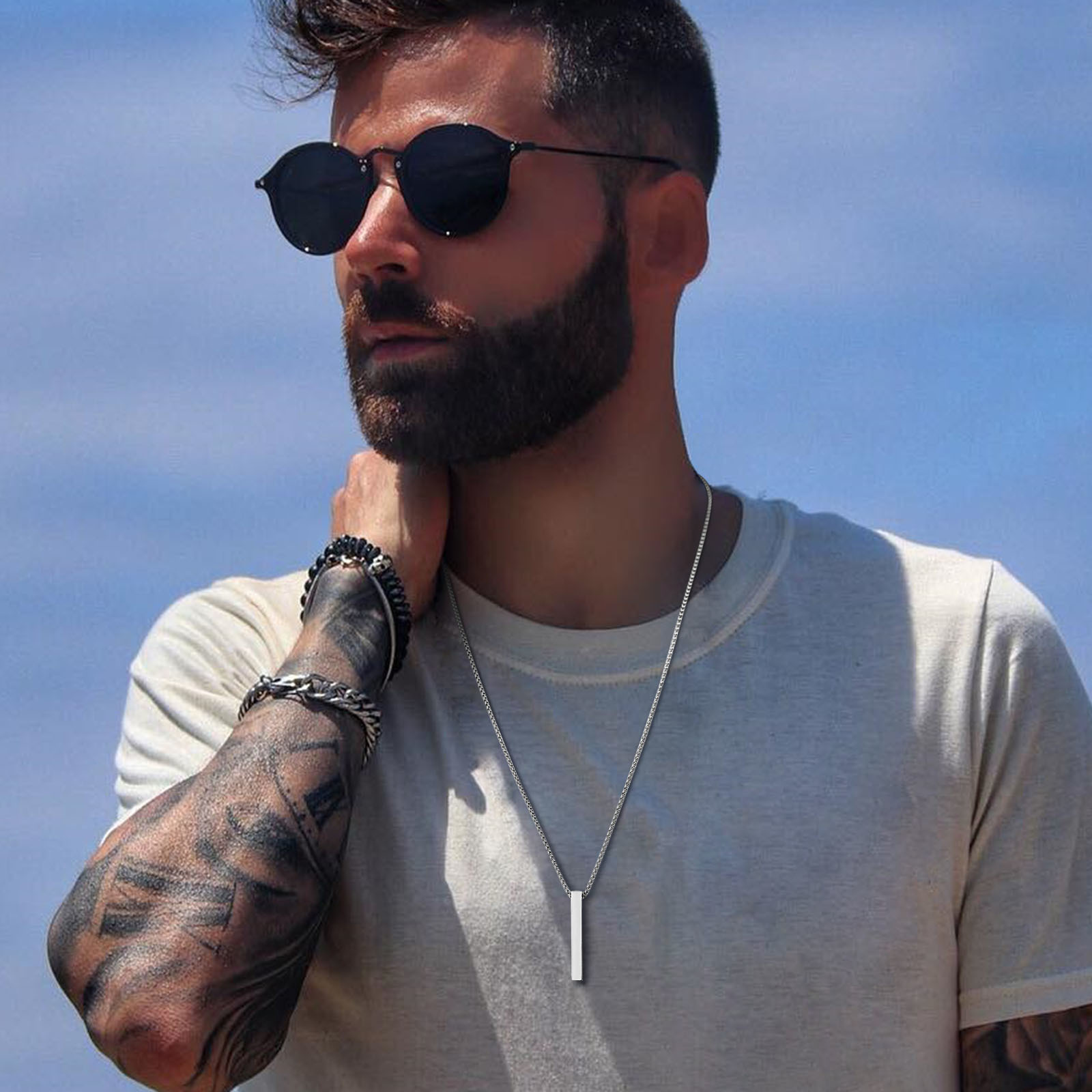 Vnox 5mm ピラーネックレス メンズ レディース ステ - Men Accessories Neck Chain のレビューと価格