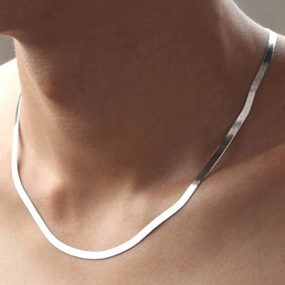 ステンレス鋼スネークチェーンネックレス女性男性ゴールドカラー - Men Accessories Neck Chain のレビューと価格