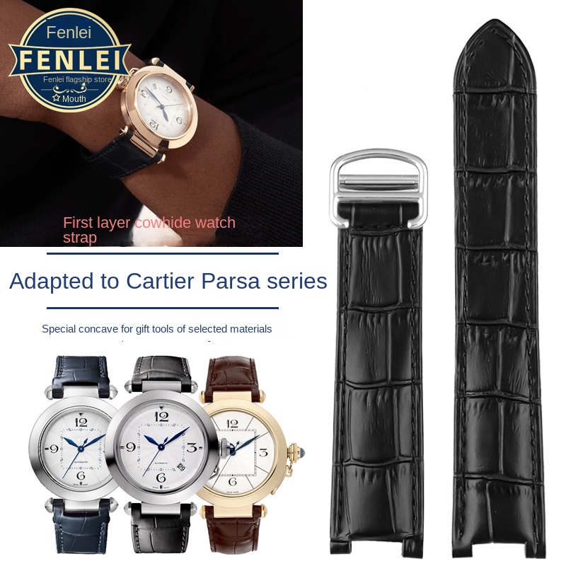 カルティエパシャ時計ストラップノッチ本革男性女性牛革時計バン - Men'S Accessories Cartier のレビューと価格