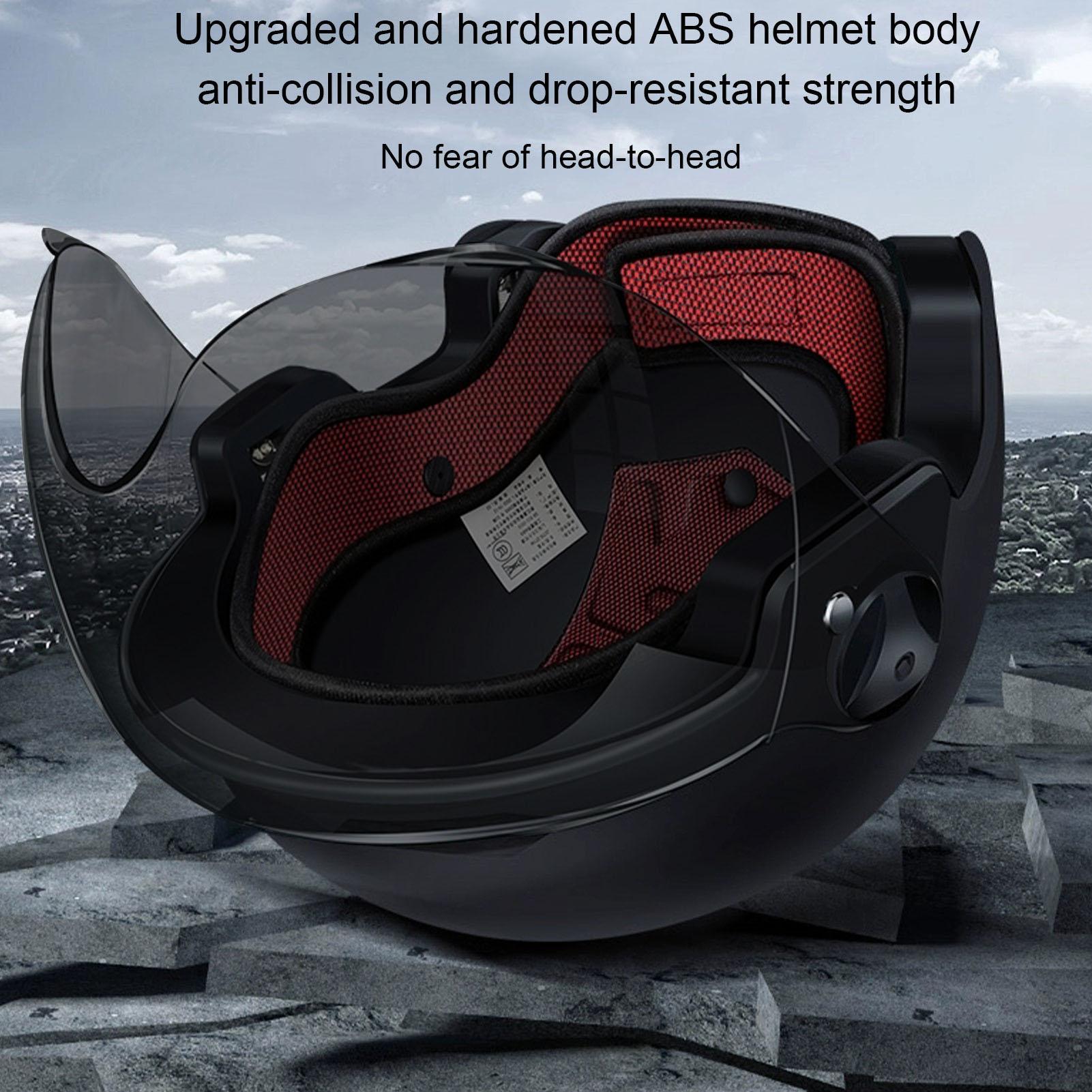日よけ付きのオープンフェイス型バイクヘルメット。安全性を高め - Men Accessories All のレビューと価格